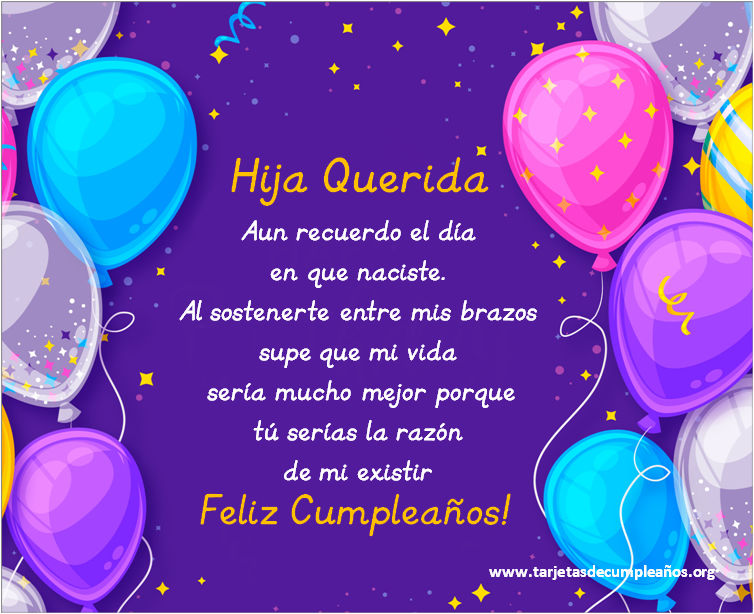 ▷ Tarjetas de Cumpleaños para una Hija Imágenes con frases ? ?